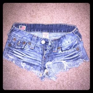 True Religion Denim Shorts Size 25